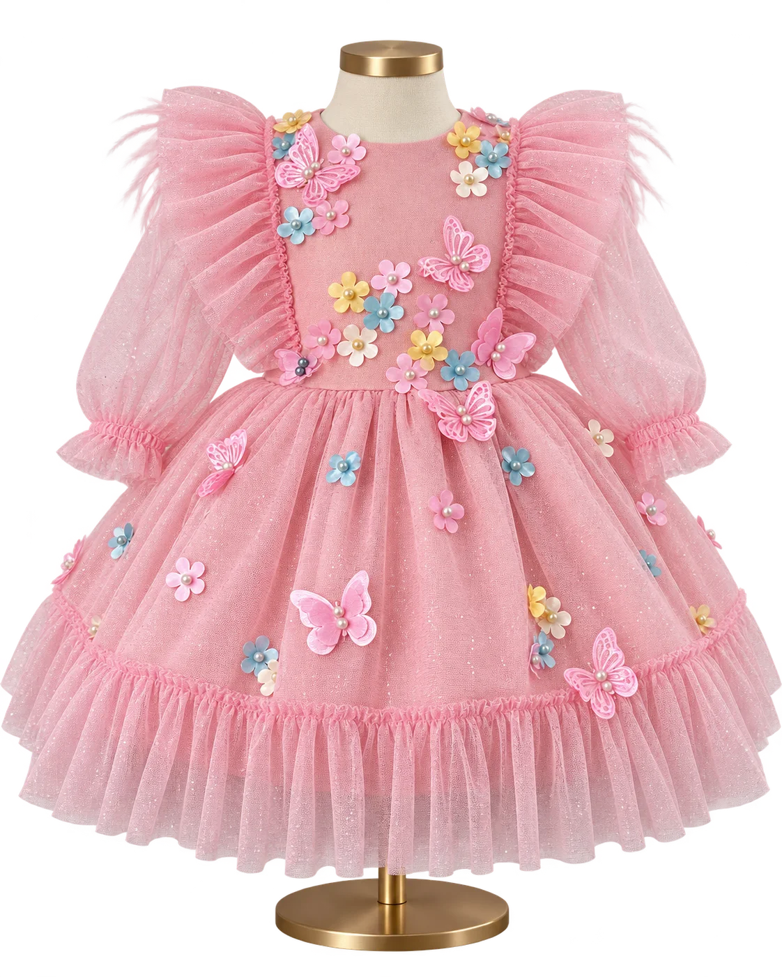 Vestido Jardim das Borboletas Rosa