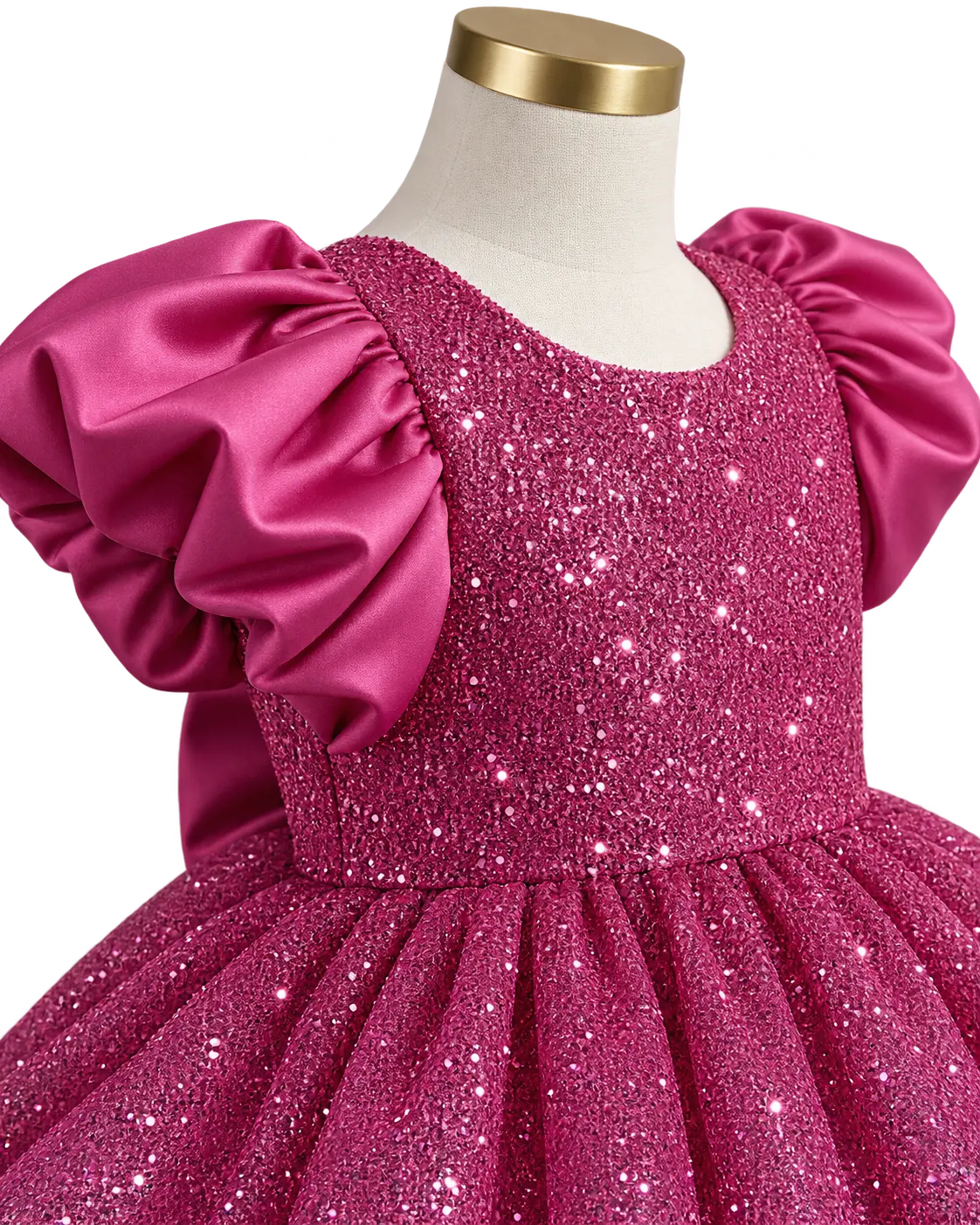 Detalhe de Vestido Brilho de Princesa Pink