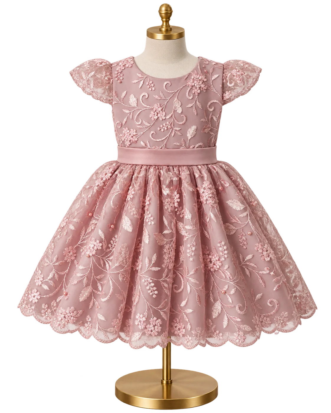 Vestido Rosé Renda de Memórias