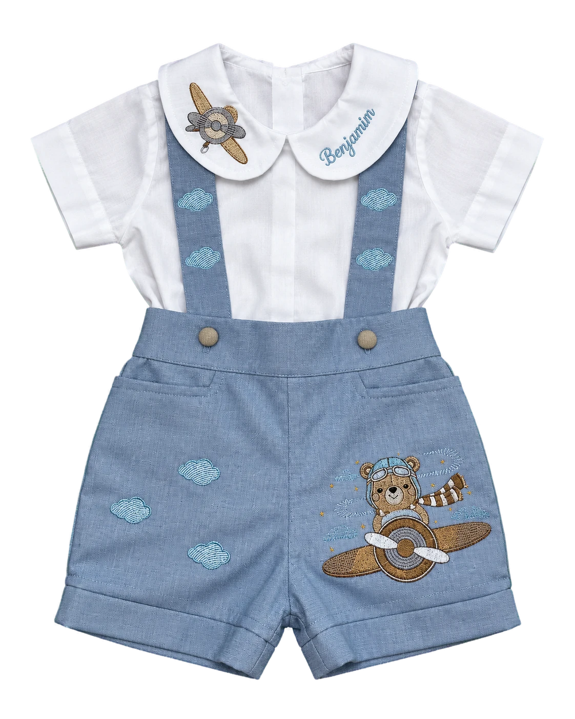 Conjunto Aviador Gola Redonda Personalizado